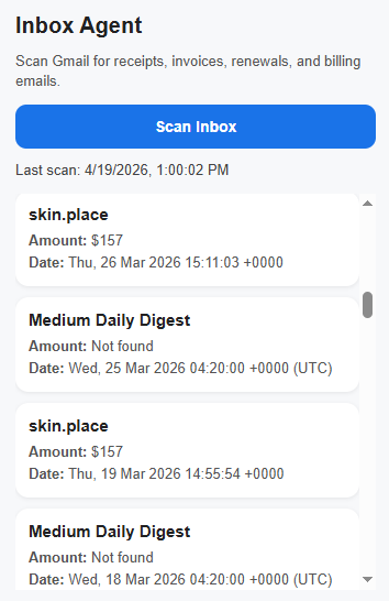 Inbox Agent â Gmail Subscription Tracker (Chrome Extension) logo